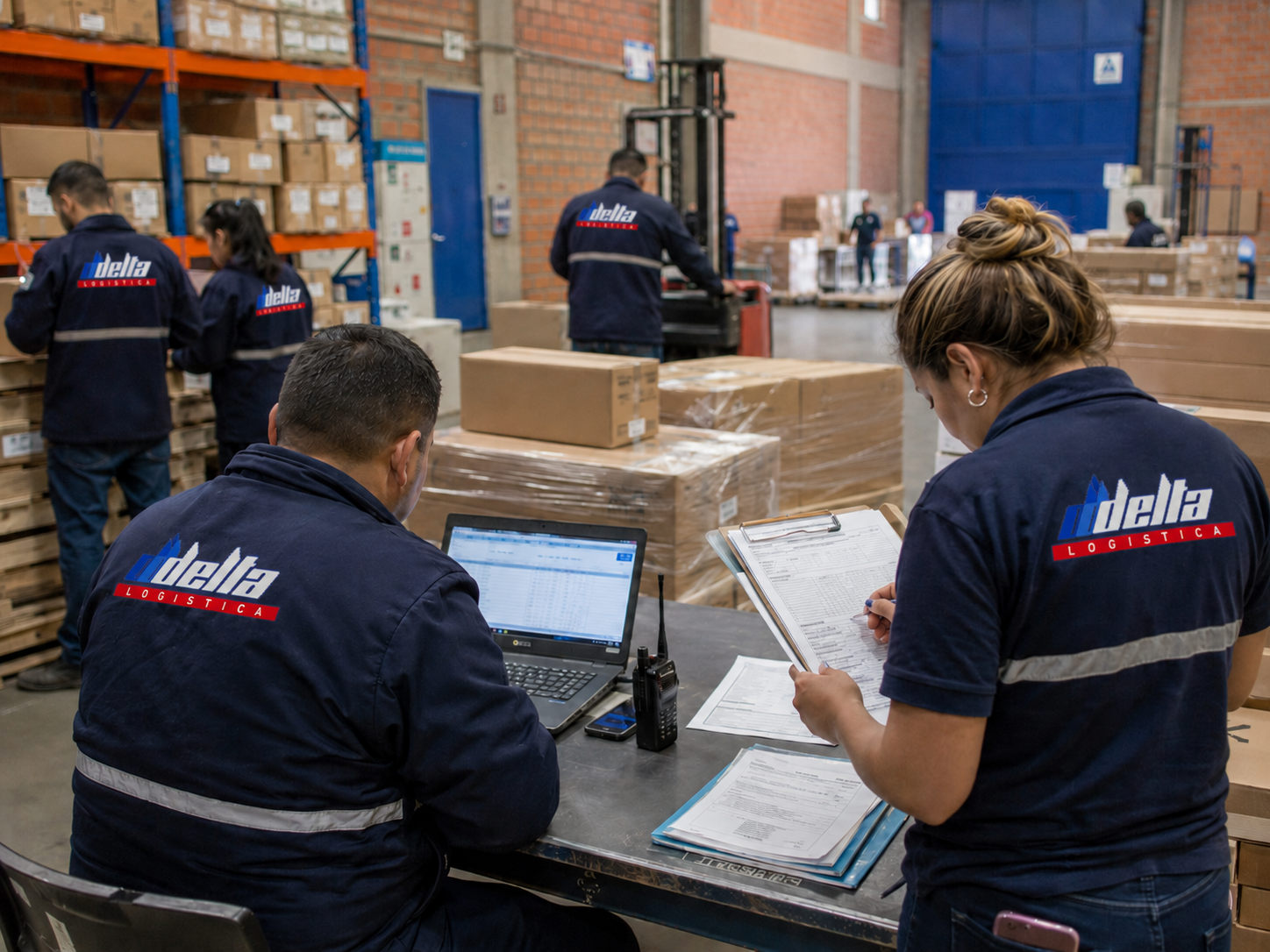 Equipo de Delta Logística coordinando operaciones