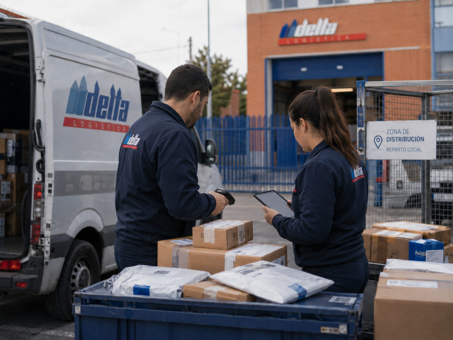 Equipo de distribución urbana en operativa logística