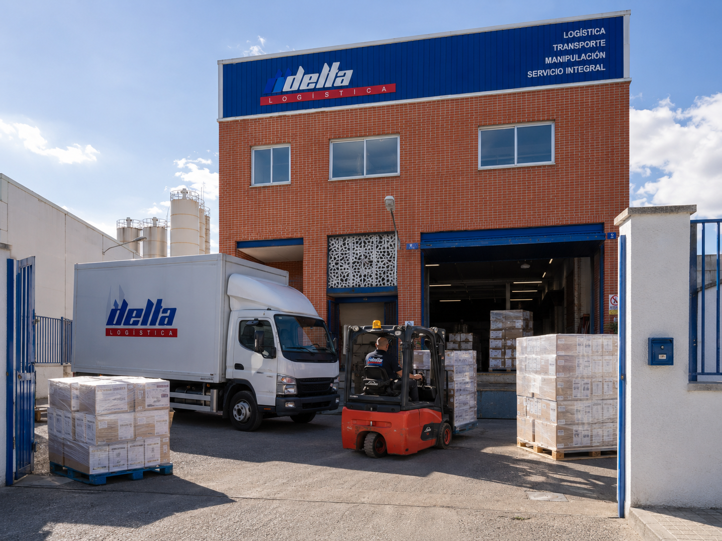 Exterior de las instalaciones de Delta Logística en Alcorcón